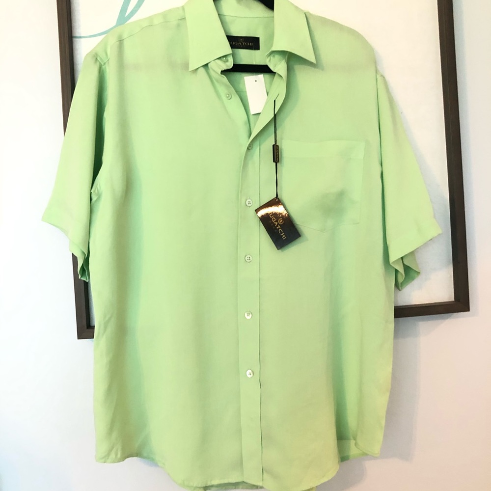 Bugatchi Uomo Mens Shirt Size Small Short Sleeve Button Front